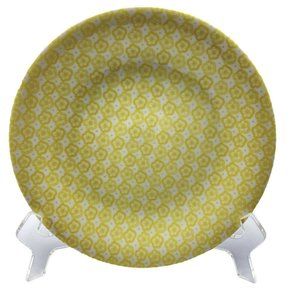 Anthropologie Kiln 4 Yellow Floral Print 7 1/2" Salad Dessert Plate Japan